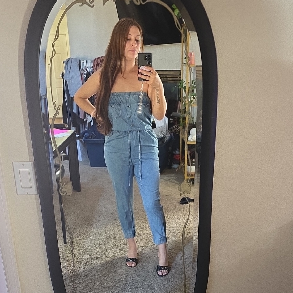 Papaya Women's Light Blue Denim Overalls